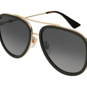 Gucci Black and Gold Aviators